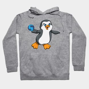 Penguin at Sports with Handball Hoodie